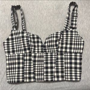 Urban outfitters plaid bustier top